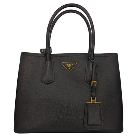 Prada Saffiano Cuir 2 Way Handbag Black 1BG775 